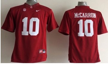 Youth NCAA Crimson Tide #10 AJ McCarron Red Stitched Jersey