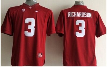 Youth NCAA Crimson Tide #3 Trent Richardson Red Stitched Jersey