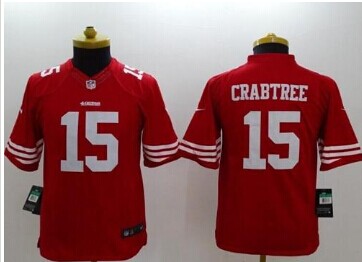 Youth NEW 49ers #15 Michael Crabtree Red Team Color NFL Limited Jersey