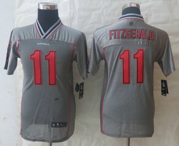 Youth NEW Arizona Cardicals #11 Larry Fitzgerald Grey Vapor Elite Jerseys