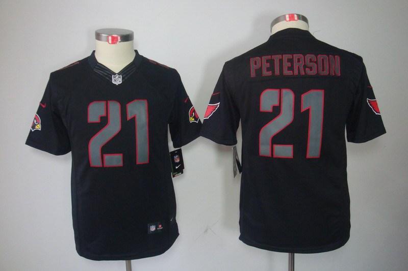 Youth NEW Arizona Cardinals 21 Patrick Peterson Black Jerseys(Impact Limited)