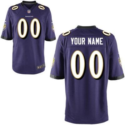 Youth NEW Baltimore Ravens Customized Game Team Color Jerseys