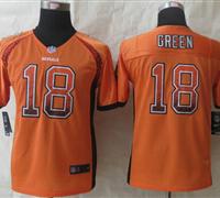 Youth NEW Bengals #18 A.J. Green Orange Alternate NFL Elite Drift Fashion Jersey