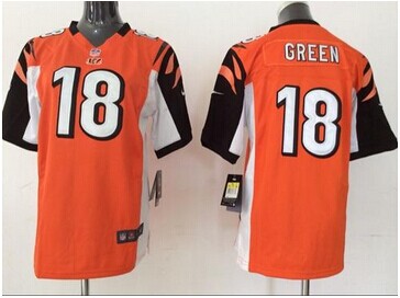 Youth NEW Bengals #18 A.J. Green Orange NFL Elite Jersey
