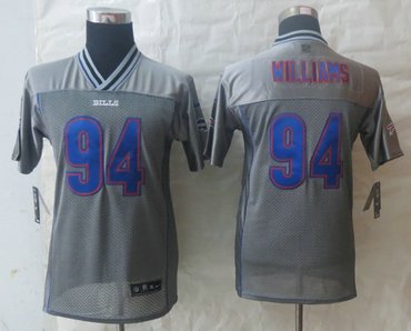Youth NEW Buffalo Bills #94 Mario Williams Grey Vapor Elite Jerseys