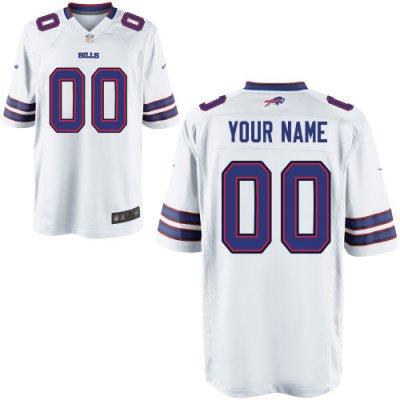 Youth NEW Buffalo Bills Customized Game White Jerseys