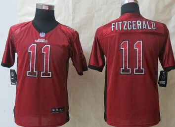 Youth NEW Cardinals #11 Larry Fitzgerald Red Team Color NFL Elite Drift Fashion Jersey