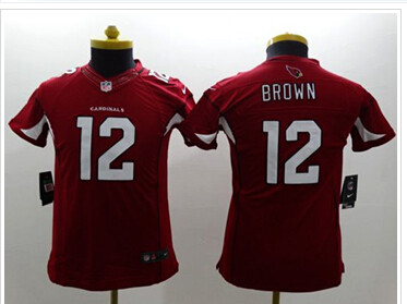 Youth NEW Cardinals #12 John Brown Red Team Color Stitched NFL Limited Jersey
