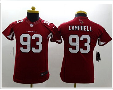 Youth NEW Cardinals #93 Calais Campbell Red Team Color Stitched NFL Limited Jersey