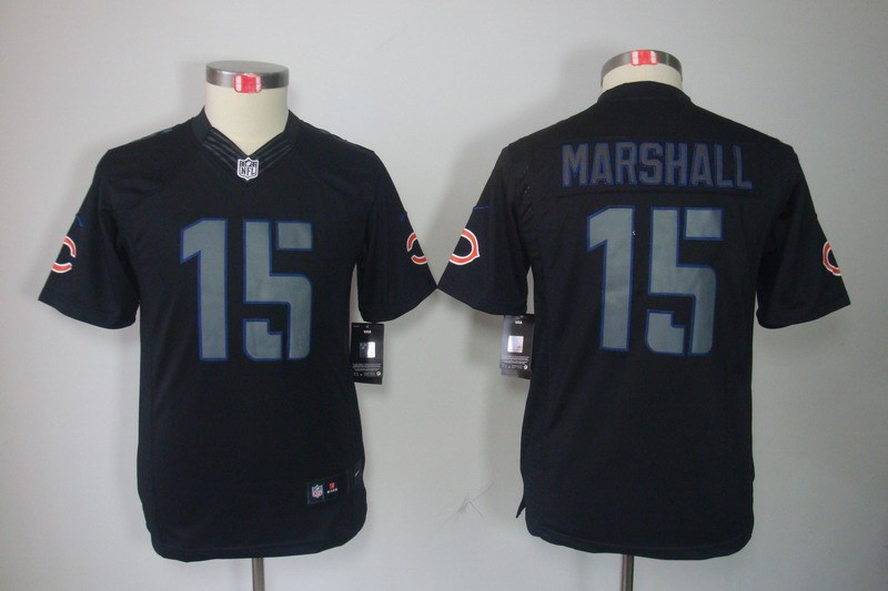Youth NEW Chicago Bears 15 Brandon Marshall Black Jerseys(Impact Limited)