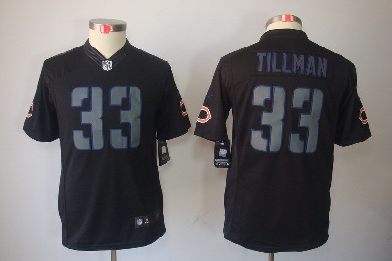 Youth NEW Chicago Bears 33 Charles Tillman Black Jerseys(Impact Limited)