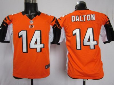 Youth NEW Cincinnati Bengals 14 Andy Dalton Orange Jerseys