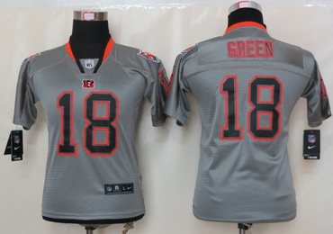 Youth NEW Cincinnati Bengals 18 A.J. Green Lights Out Grey Elite Jerseys