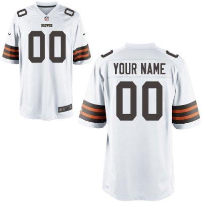 Youth NEW Cleveland Browns Customized Game White Jerseys
