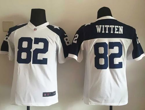 Youth NEW Cowboys #82 Jason Witten White Thanksgiving Throwback Stitched NFL Elite Jersey