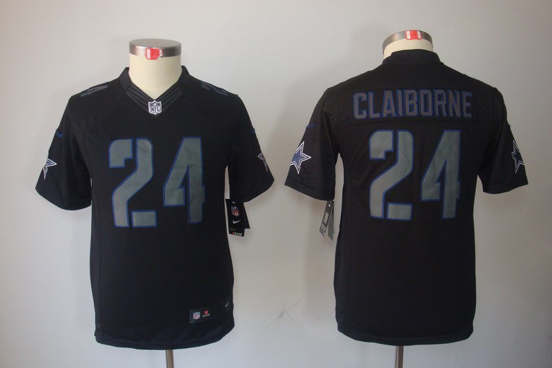 Youth NEW Dallas Cowboys #24 Morris Claiborne Black Jerseys(Impact Limited)