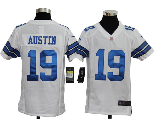 Youth NEW Dallas Cowboys 19 Miles Austin White Jerseys