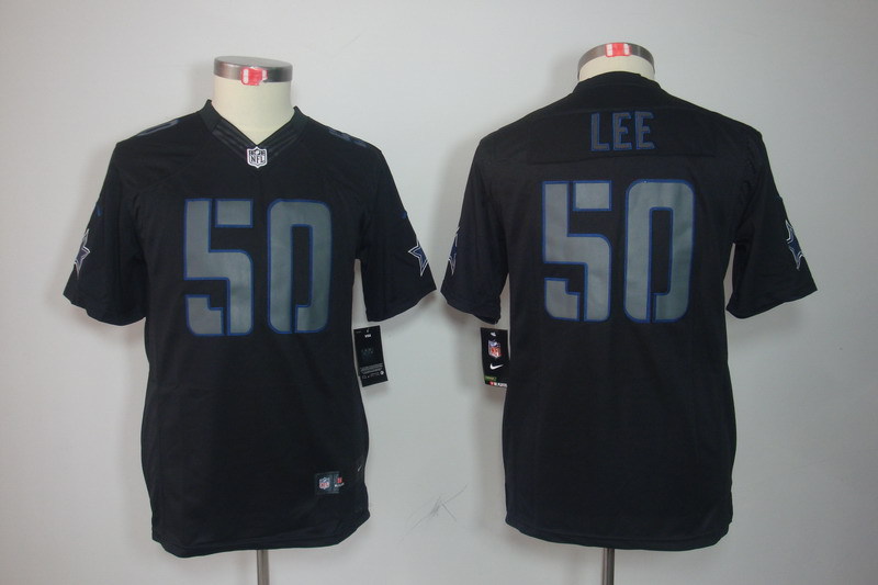 Youth NEW Dallas Cowboys 50 Sean Lee Black Jerseys(Impact Limited)