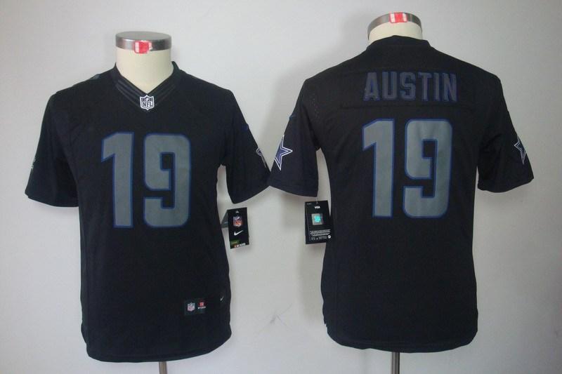 Youth NEW Dallas cowboys 19 Miles Austin Black Jerseys(Impact Limited)