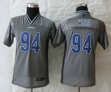 Youth NEW Dallas cowboys 94 DeMarcus Ware Grey Vapor Elite Jerseys