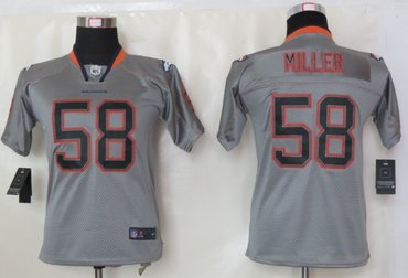 Youth NEW Denver Broncos 58 Von Miller Lights Out Grey Elite Jerseys