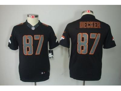 Youth NEW Denver Broncos 87 Eric Decker Black Jerseys(Impact Limited)
