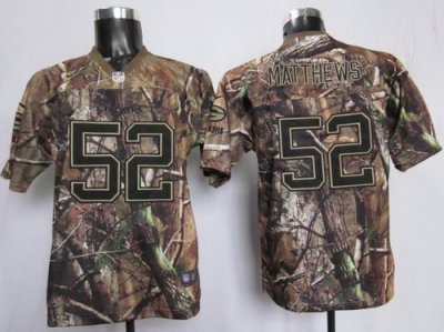 Youth NEW Green Bay Packers #52 Clay Matthews Camo Realtree NFL Jerseys