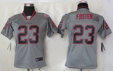 Youth NEW Houston Texans #23 Arian Foster Lights Out Grey Elite Jerseys