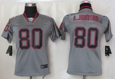 Youth NEW Houston Texans #80 Andre Johnson Lights Out Grey Elite Jerseys