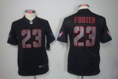 Youth NEW Houston Texans 23 Arian Foster Black Jerseys(Impact Limited)