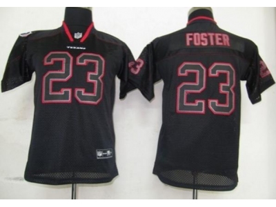 Youth NEW Houston Texans 23 Arian Foster Black Jerseys(Lights out)