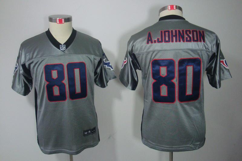 Youth NEW Houston Texans 80 Andre Johnson Grey Shadow NFL Jerseys