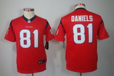 Youth NEW Houston Texans 81 Daniels Red Jerseys