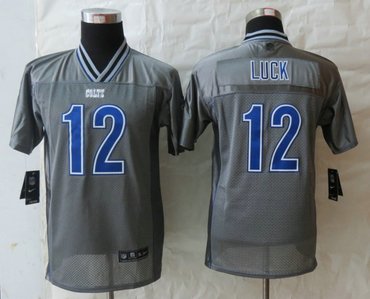 Youth NEW Indianapolis Colts #12 Andrew Luck Grey Vapor Elite Jerseys
