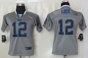 Youth NEW Indianapolis Colts #12 Andrew Luck Lights Out Grey Elite Jerseys