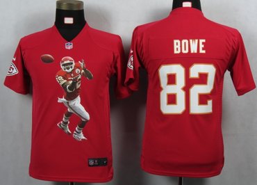 NFL Youth NEW Kansas City Chiefs 82 Bowe Red Portrait Fashion Game Jerseys