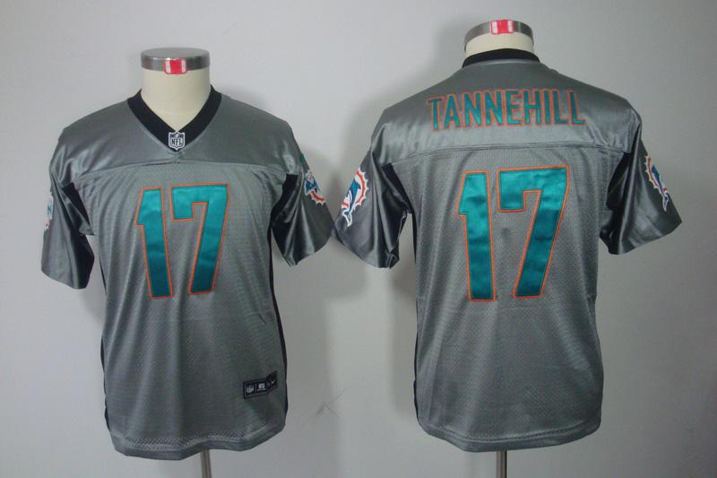 Youth NEW Miami Dolphins 17 Ryan Tannehill Grey Shadow NFL Jerseys