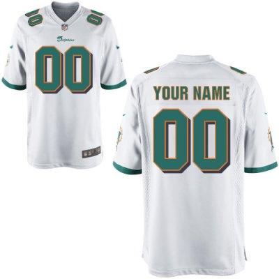 Youth NEW Miami Dolphins Customized Game White Jerseys