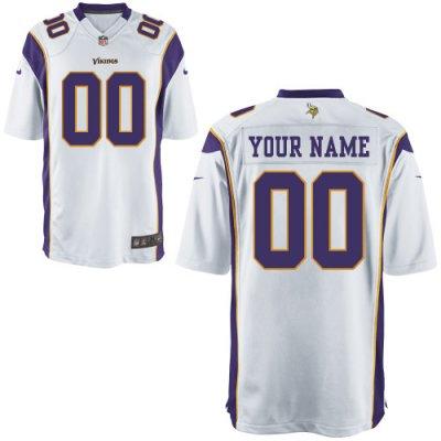 Youth NEW Minnesota Vikings Customized Game White Jerseys