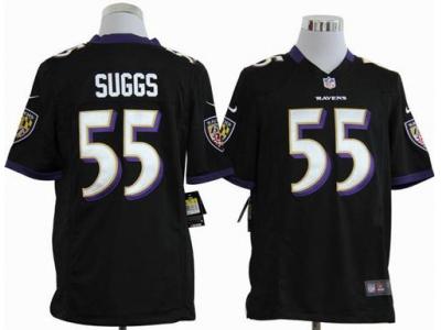 Youth NEW NFL Baltimore Ravens 55 Terrell Suggs Black Jerseys