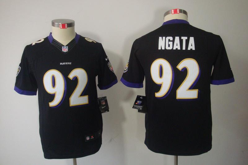 Youth NEW NFL Baltimore Ravens 92 Haloti Ngata Black Jerseys