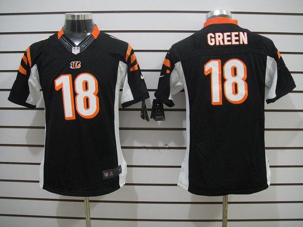 Youth NEW NFL Cincinnati Bengals 18 A.J. Green Black Jerseys