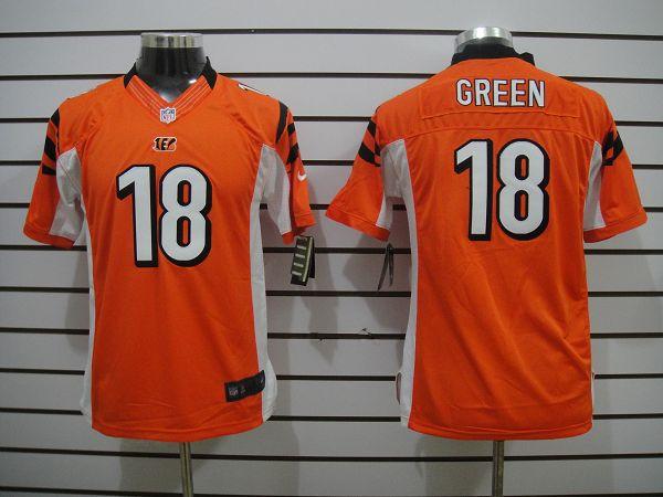 Youth NEW NFL Cincinnati Bengals 18 A.J. Green Orange Jerseys
