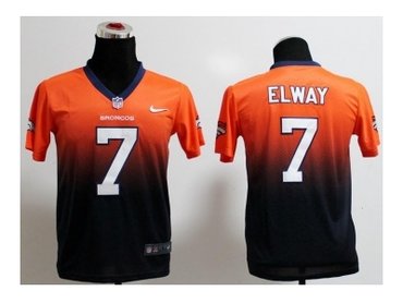 Youth NEW NFL Denver Broncos 7 john elway Orange Blue Drift Fashion II Jerseys