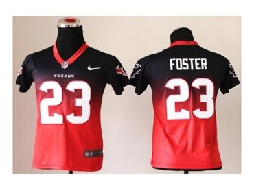 Youth NEW NFL Houston Texans 23 Arian Foster Black Red Drift Fashion II Jerseys