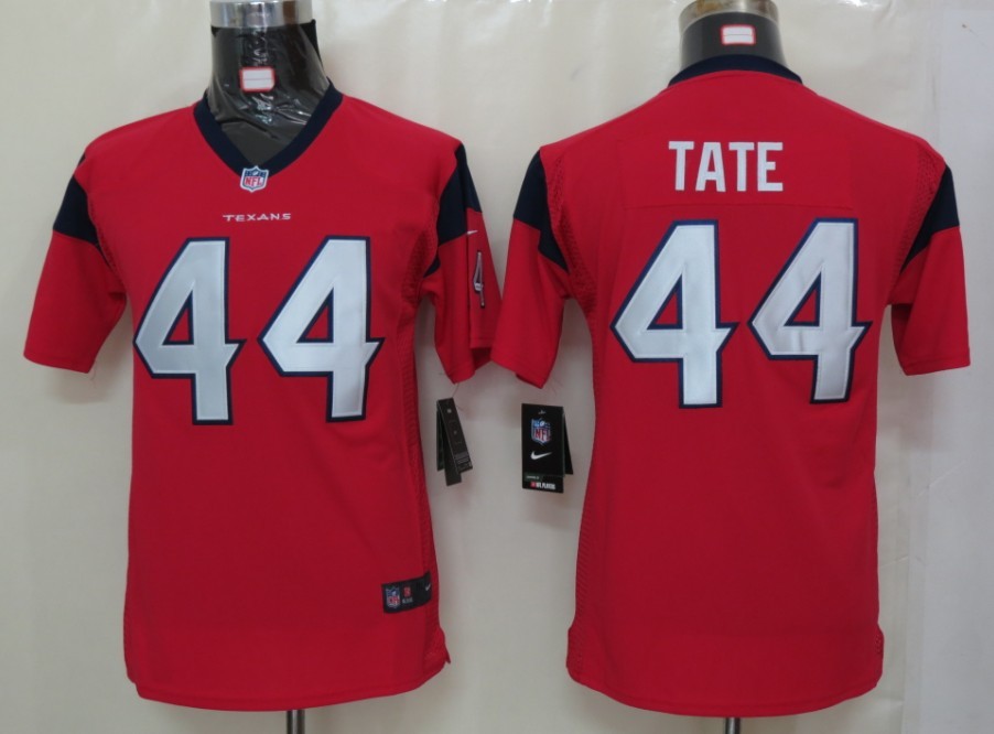 Youth NEW NFL Houston Texans 44 Tate Red Jerseys