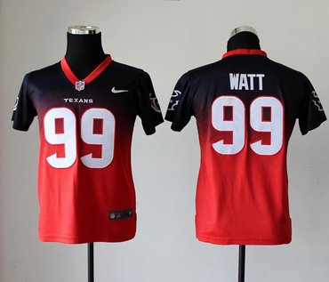 Youth NEW NFL Houston Texans 99 J.J. Watt Black Red Drift Fashion II Jerseys