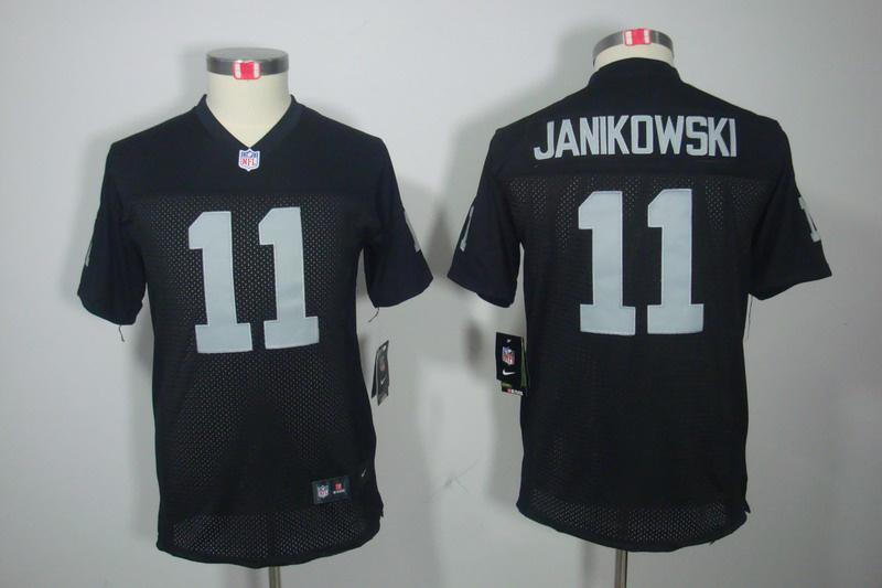 Youth NEW NFL Oakland Raiders 11 Sebastian Janikowski Black Jerseys