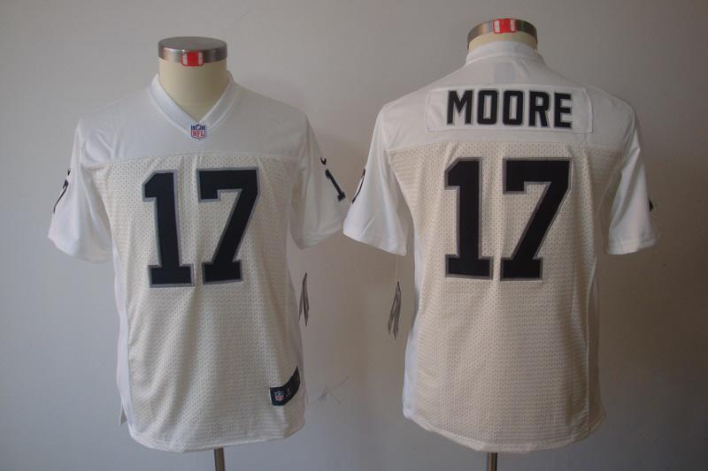 Youth NEW NFL Oakland Raiders 17 Denarius Moore White Jerseys