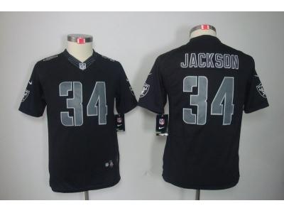 Youth NEW NFL Oakland Raiders 34 Bo Jackson Black Jerseys(Impact Limited)
